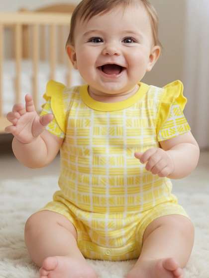 Bontots Infant Girls
                    Organic Cotton Ruffle Romper