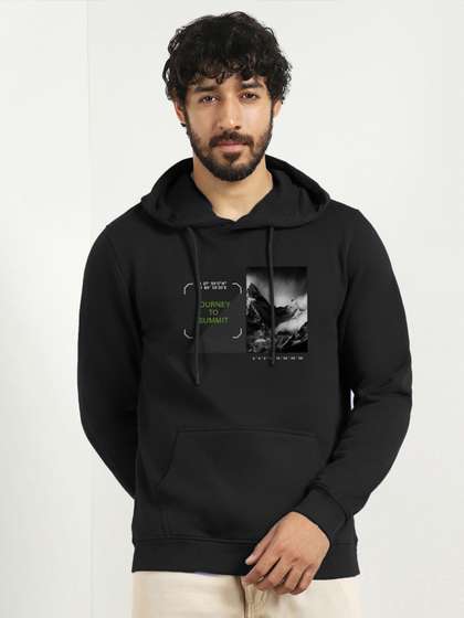 NOBERO Men Graphic
                        Regular Fit Hooded Sweatshirt