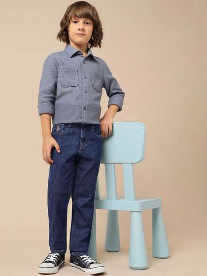 U.S. Polo Assn. Kids
                    Boys Slim Fit Mid-Rise Stretchable Jeans