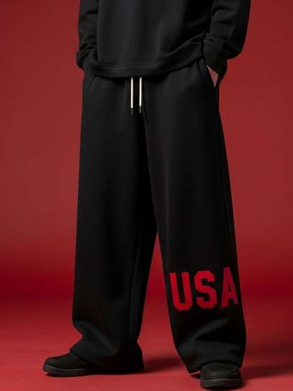 CLOTH N CODE Men
                        Printed Relaxed Straight Leg Loose Fit Trousers