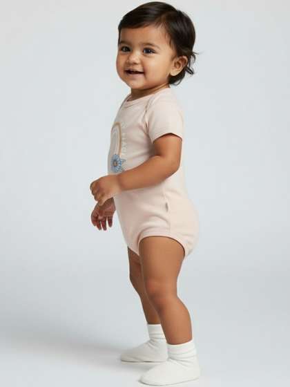 YK Kids Printed Cotton
                    Envelope Neck Short Sleeve Bodysuit