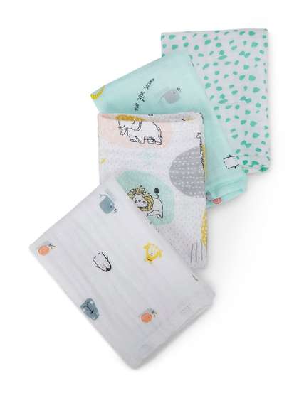 Portico Pack of 4
                    Infants Little Peaches 100% Cotton Burp Cloth
