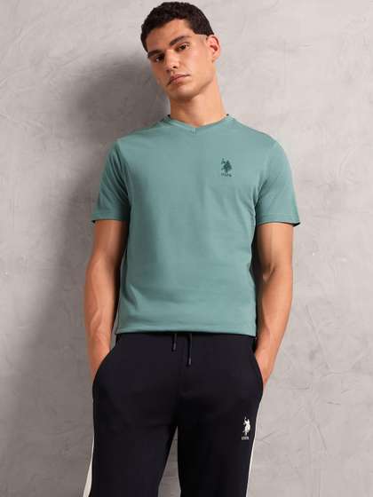 U.S. Polo Assn. Men
                        V-Neck Short Sleeves Pure Cotton Lounge T-Shirt