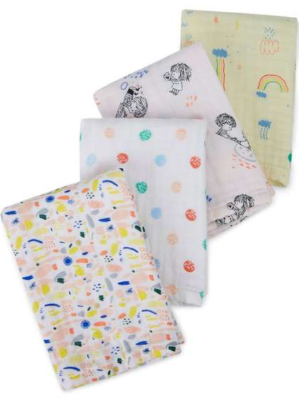 Portico Pack of 4
                    Infants Little Peaches 100% Cotton Burp Cloth