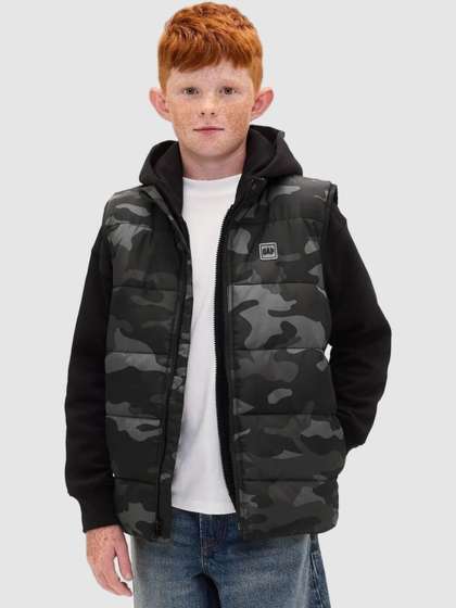 GAP Boys Camouflage
                    Hooded Puffer Jacket