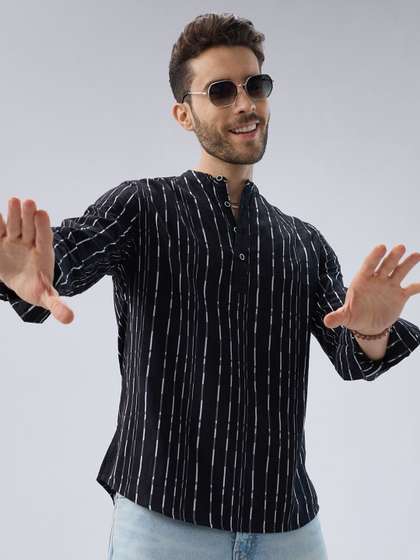 VASTRADO Men Striped
                        Thread Work Kurta