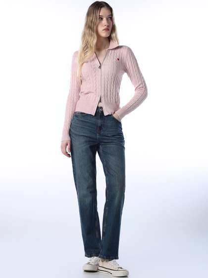 ONLY Women Straight
                        Fit High-Rise Light Fade Stretchable Jeans