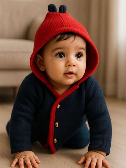 Little Angels Woollen
                      Baby Hoodie Sweater