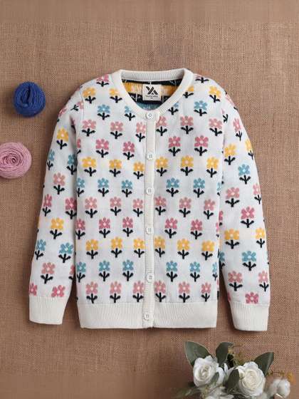 Yellow Apple Girls
                      Floral Printed Cardigan