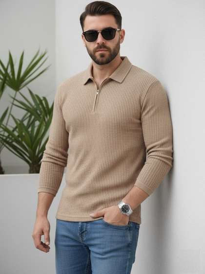 Mast & Harbour Men Polo Collar T-shirt