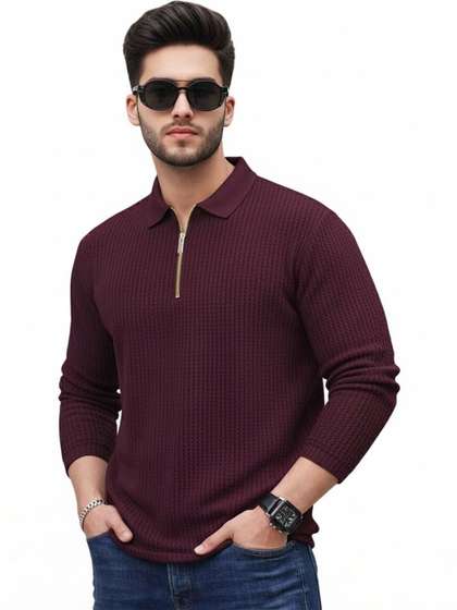 Mast & Harbour Men Polo Collar T-shirt