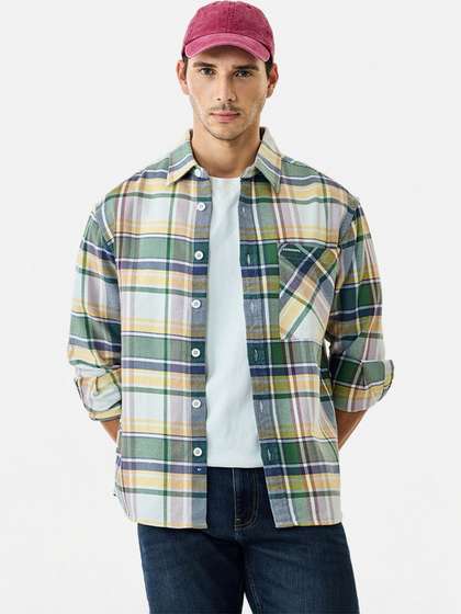 Snitch Men Tartan
                        Checks Checked Casual Shirt