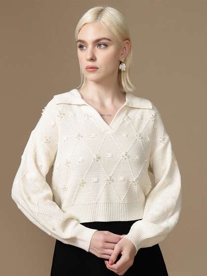 Kazo Women Hoshi
                          Self Design Pullover Sweater