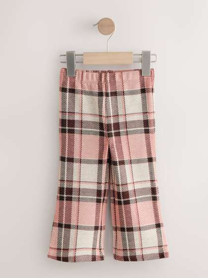 NEXT Girls Checked
                    Flared Ankle-Length Leggings