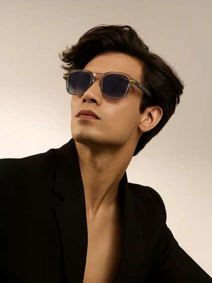 Espee Men Grey Lens
                      & Gold-Toned Square Sunglasses with UV
                      Protected Lens