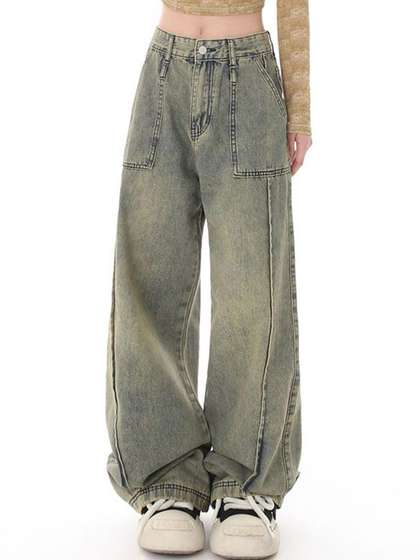 Off Duty India Women
                        Wide Leg Mid-Rise Low Distress Light Fade Jeans