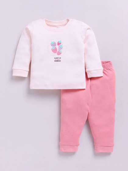 Smart Baby Girls
                        Printed T-shirt with Pyjamas