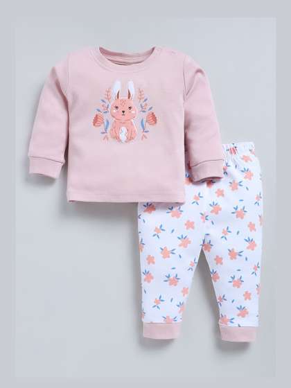 Smart Baby Girls
                        Printed T-shirt with Pyjamas