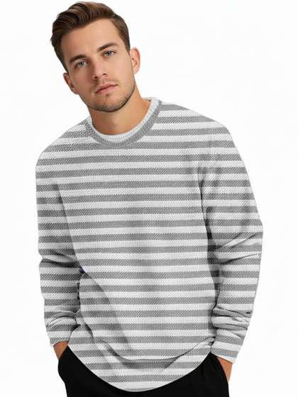 HERE&NOW Men Striped T-shirt