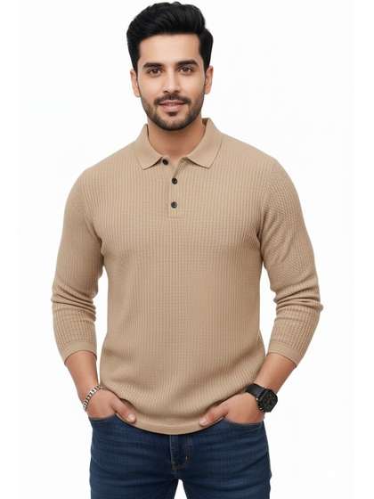 HERE&NOW Men Polo Collar T-shirt