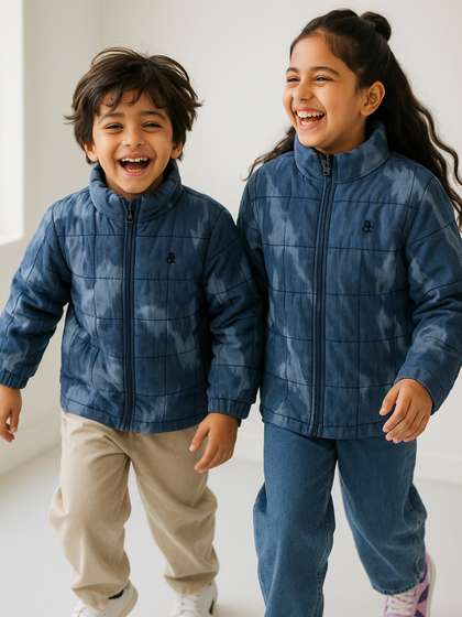 TALES & STORIES Kids
                    Abstract Printed Lightweight Padded Jacket