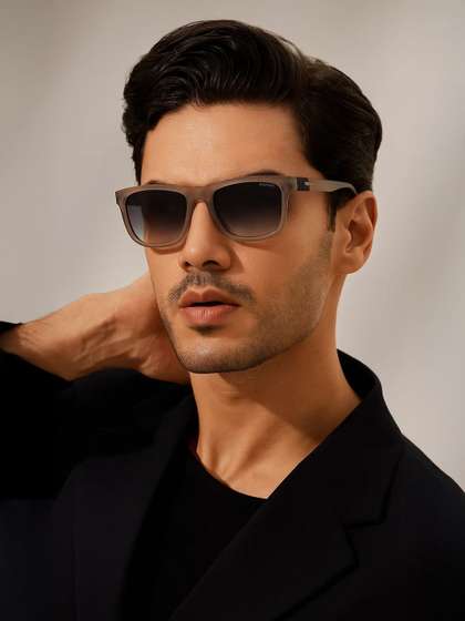 Espee Men Grey Lens
                    & Gunmetal-Toned Square Sunglasses with UV
                    Protected Lens