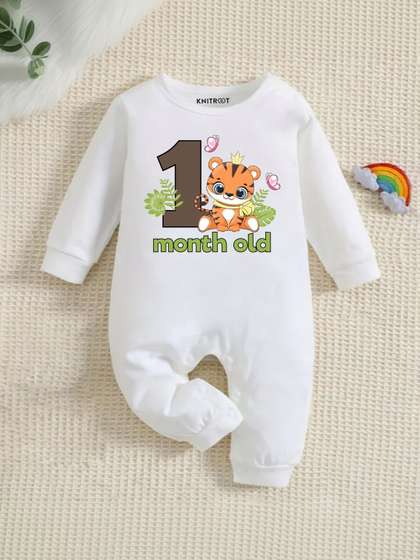 KNITROOT Infants
                      Printed Parents Theme Cotton Romper