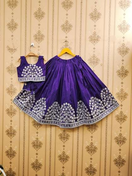 Sangria Girls
                    Embroidered Round Neck Flared Lehenga Choli