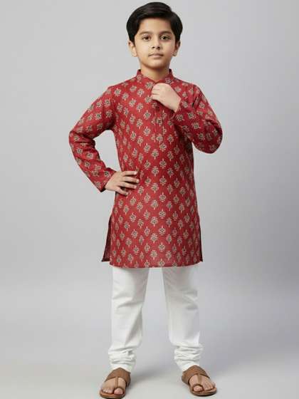 Sangria Boys Ethnic
                    Motifs Printed Regular Kurta with Trousers