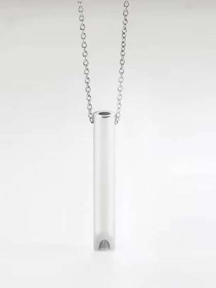 KPOP Men Stainless Steel
                    Silver-Plated Geometric Pendant With Chain