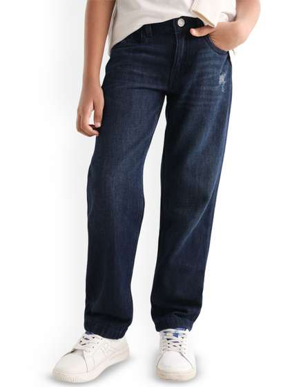 RARE ONES Boys Regular
                    Fit Mid-Rise Mildly Distressed Stretchable Jeans