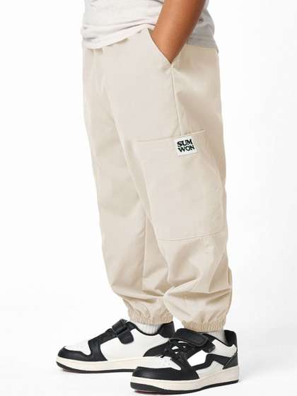 BAESD Boys Relaxed Loose
                    Fit Pleated Cargos Trousers