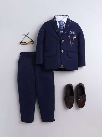 Sangria Boys Damask
                    Printed Single-Breasted Shawl Collar Suit Set