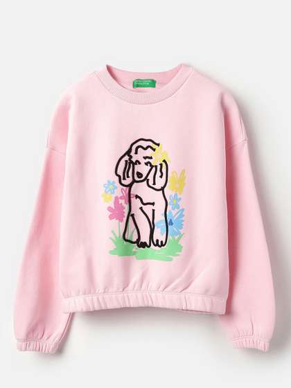 United Colors of
                    Benetton Girls Printed Cotton Sweatshirt