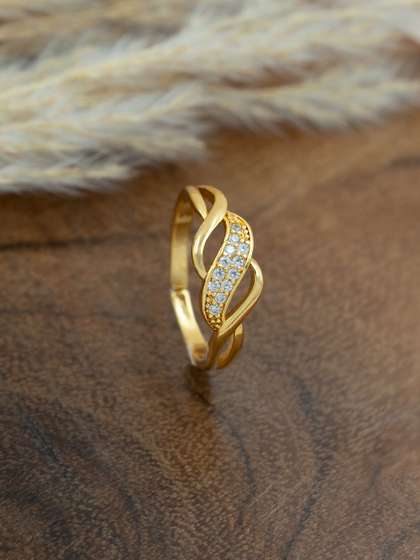 ARTKLIM
                          Gold-Plated Elegant Crystal-Studded
                          Anti-Tarnish Finger Ring