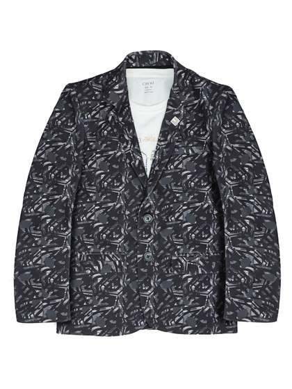 CAVIO Boys Geometric
                    Pure Cotton Cambric Blazer With T-shirt