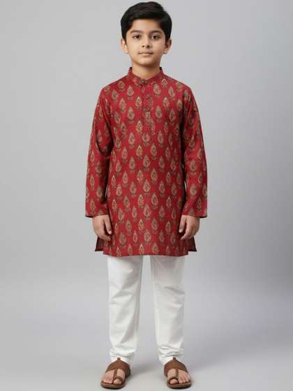 Sangria Boys Ethnic
                      Motifs Printed Regular Kurta with Pyjamas