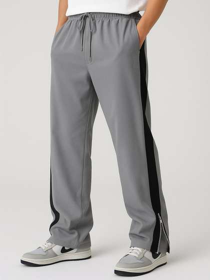 CHROME & CORAL
                        Straight Fit Mid Rise Track Pant