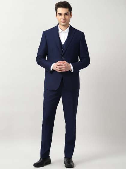 Peter England Elite
                        Self Design Slim-Fit Single-Breasted Formal
                        Three Piece Suit