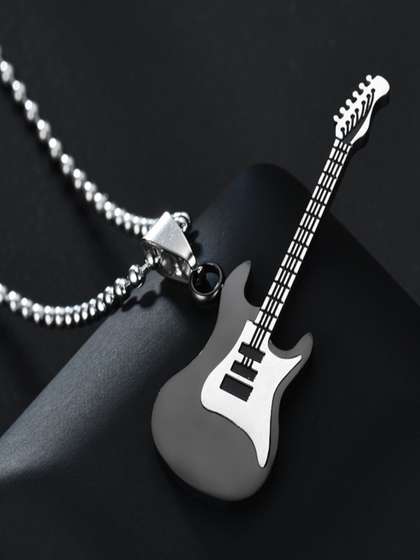 KPOP Men Stainless
                      Steel Silver-Plated Contemporary Pendant With
                      Chain