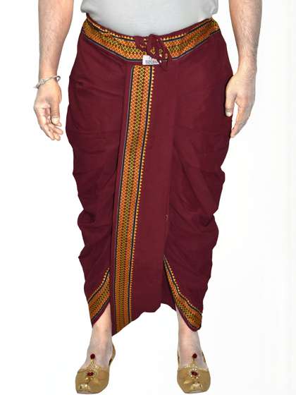 TUNI MANI Men
                          Solid Adjustable Drawstring Waist with Side
                          Pocket Readymade Dhoti Pant