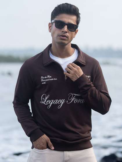 Powerlook Typography
                        Embroidered Long Sleeves Pullover Sweatshirt