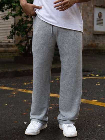 Powerlook Men Grey
                        Melange Mid-Rise Baggy-Fit Track Pants With
                        Drawstrings