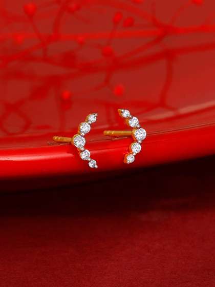 GIVA Gold Arc of
                          Beauty 14 Kt Earrings Diamond-0.82 gms