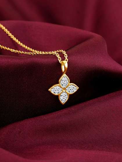 GIVA Women 14K
                          Gold Diamond Pendant