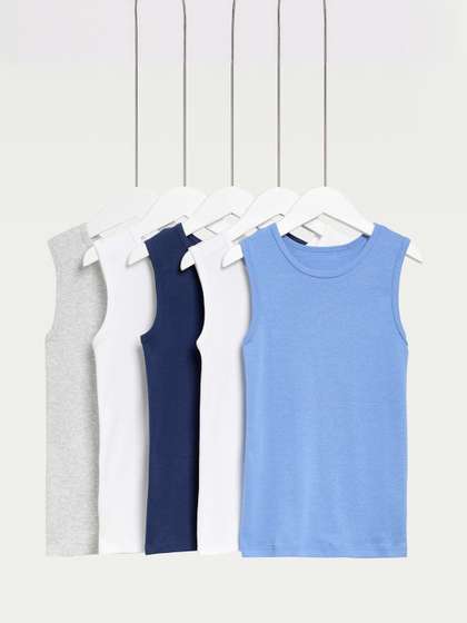 Marks & Spencer Boys
                    Pack Of 5 Basic Innerwear Vests