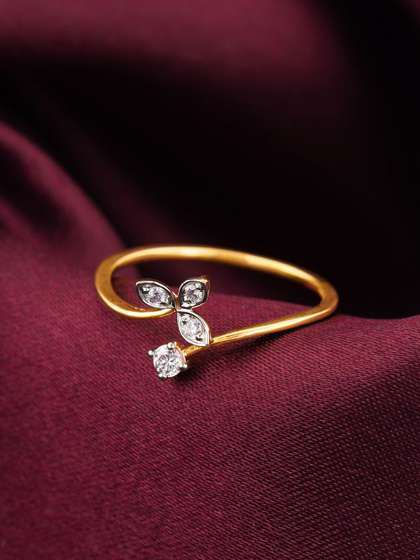 GIVA Women 14KT
                        Yellow Gold Leaflet Delights Ring Diamond-0.93
                        gms