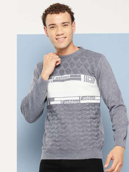 Aarika Men
                          Typography Printed Woollen Pullover