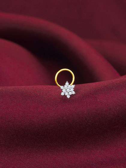 GIVA 18K BIS
                        Hallmark Yellow Gold Diamond Nosepin-0.39 gms