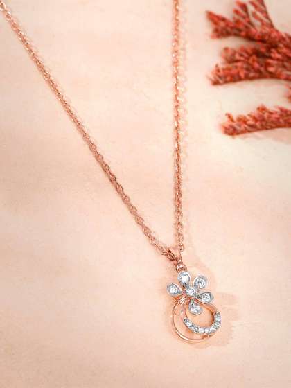 GIVA 14Kt Rose Gold
                        Zinnia Lab Grown Pendant Diamond
